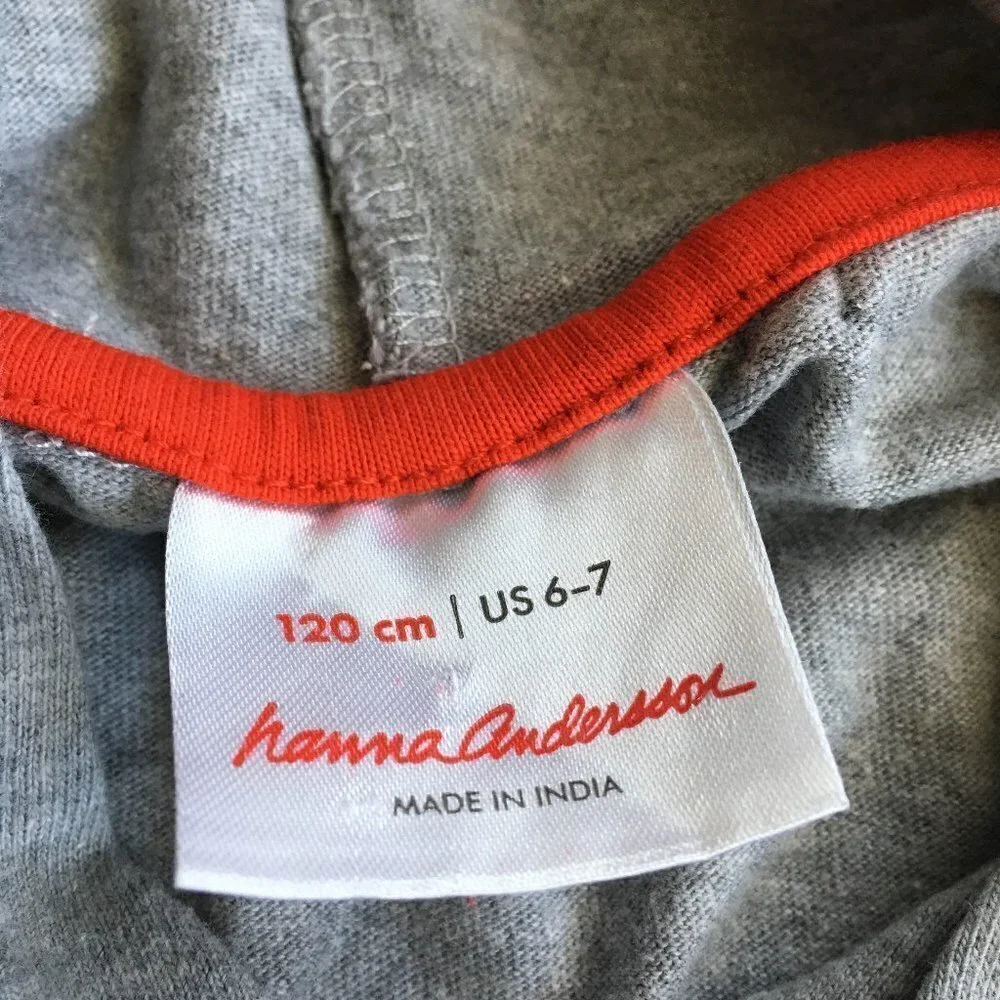 Hanna‎ Andersson Organic Long Sleeve Hooded Color Block Dress - Size 6/7
